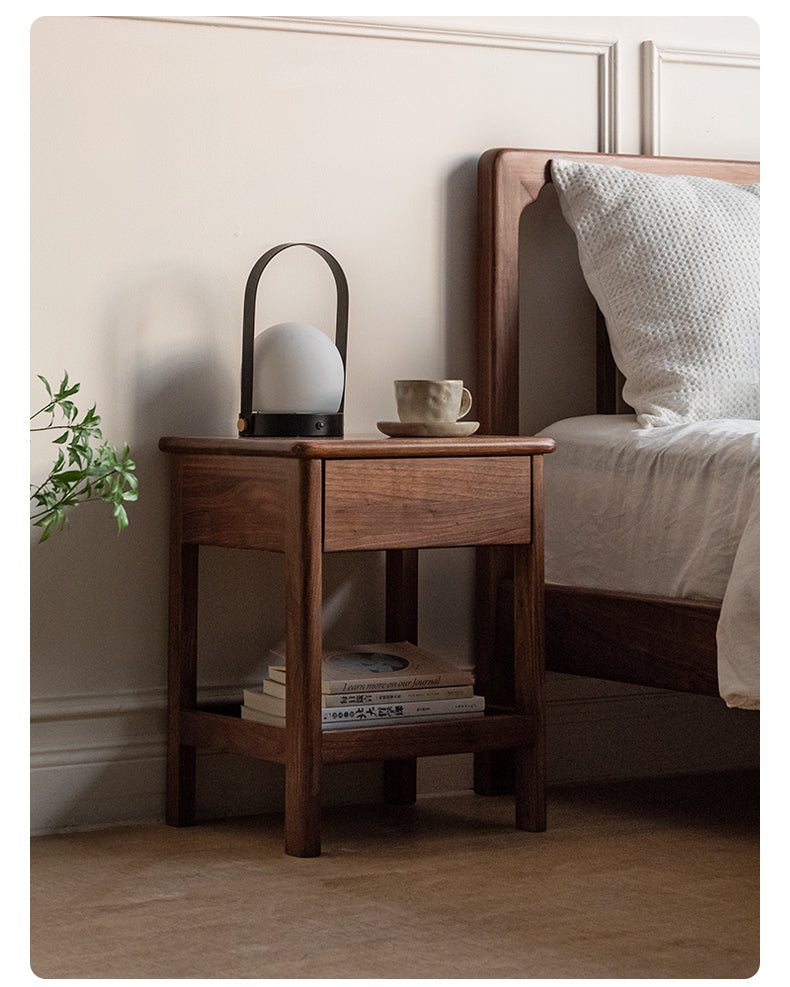 Black Walnut, Ash Bedside Storage Cabinet