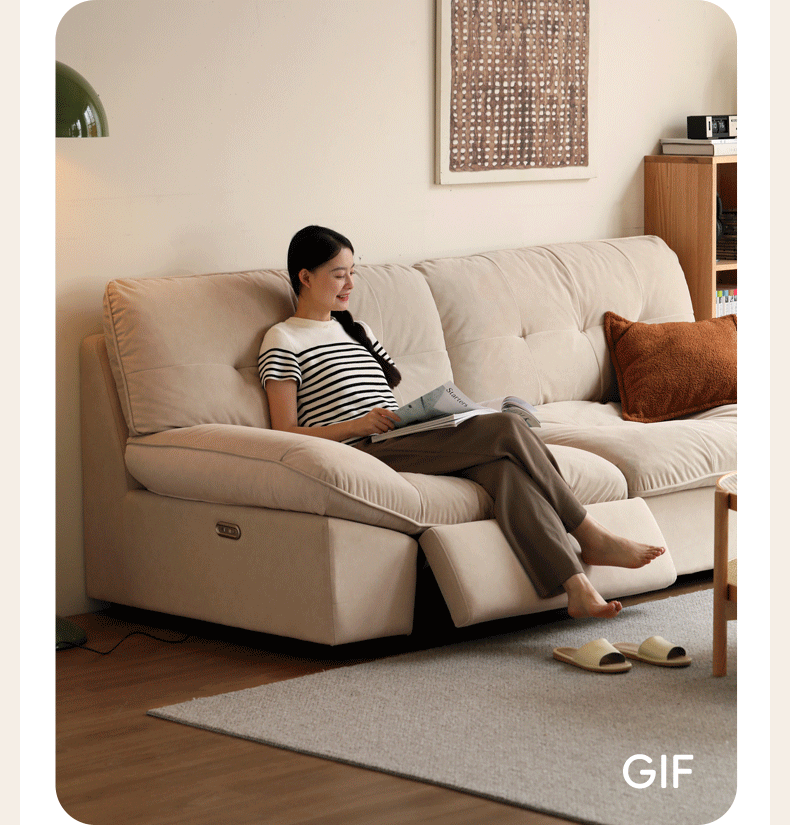 Fabric Sofa Italian Minimalist White Cloud Sofa.