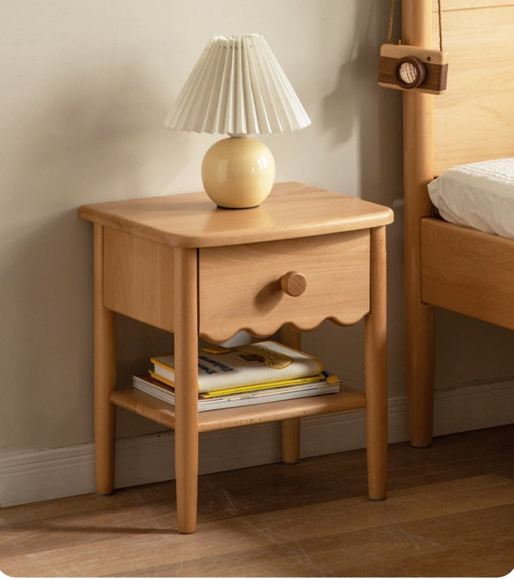 Beech, Oak Solid Wood Nightstand