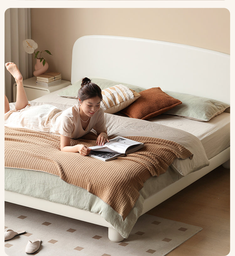 Poplar Solid Wood French Cream Style Bed