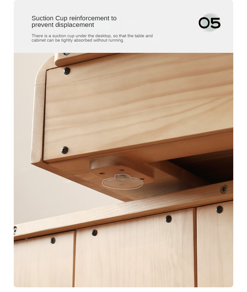 Ash Solid Wood Telescopic Dressing Table Integrated Storage.