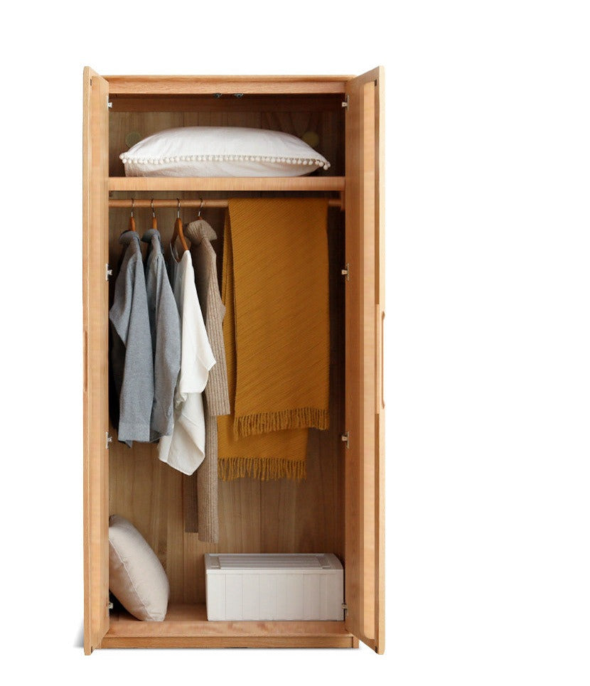 Oak, Ash Solid Wood Scandinavian Wardrobe.