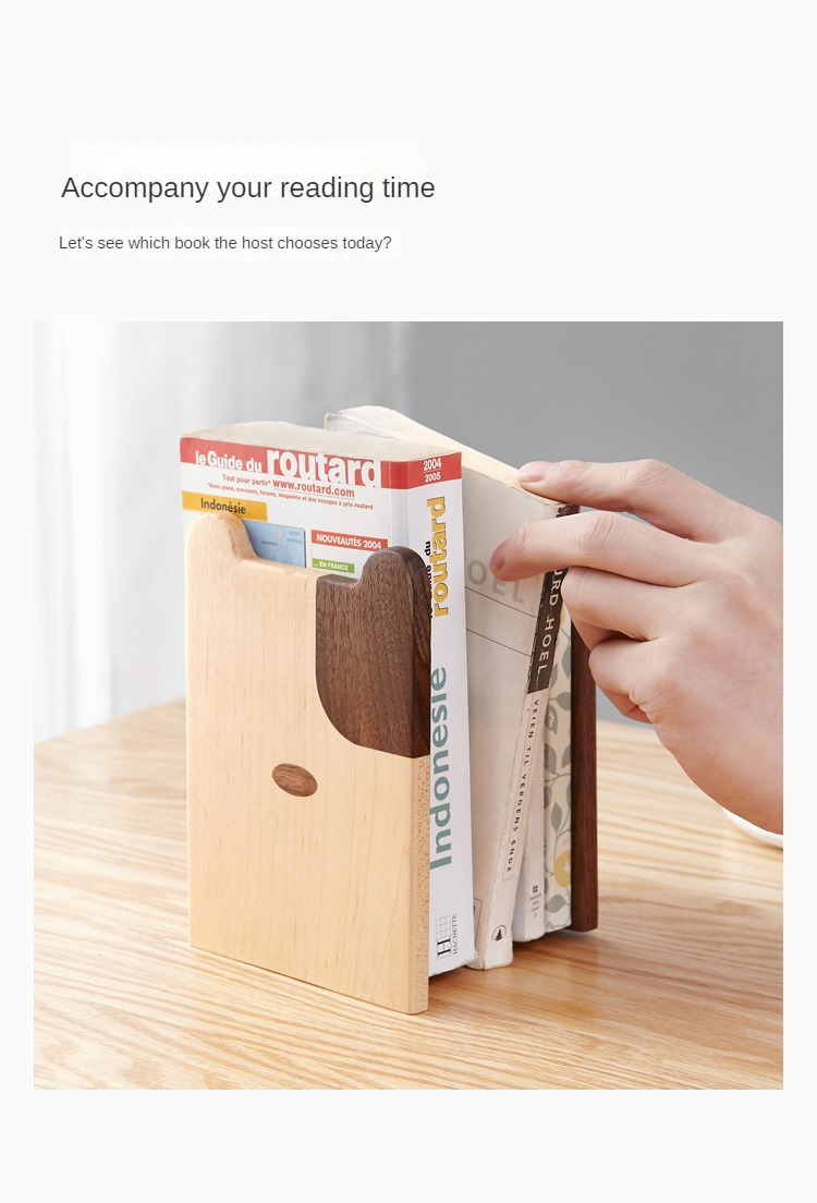 Solid Wood Book Creative Dog Bear Book Clip