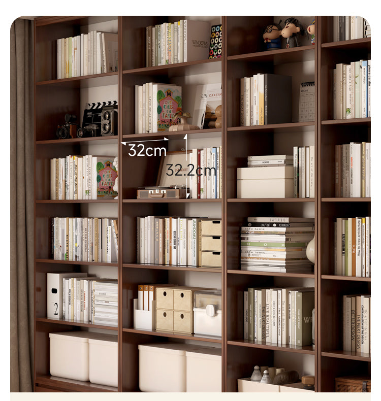 Rubber solid wood bookshelf floor rack storage cabinet.