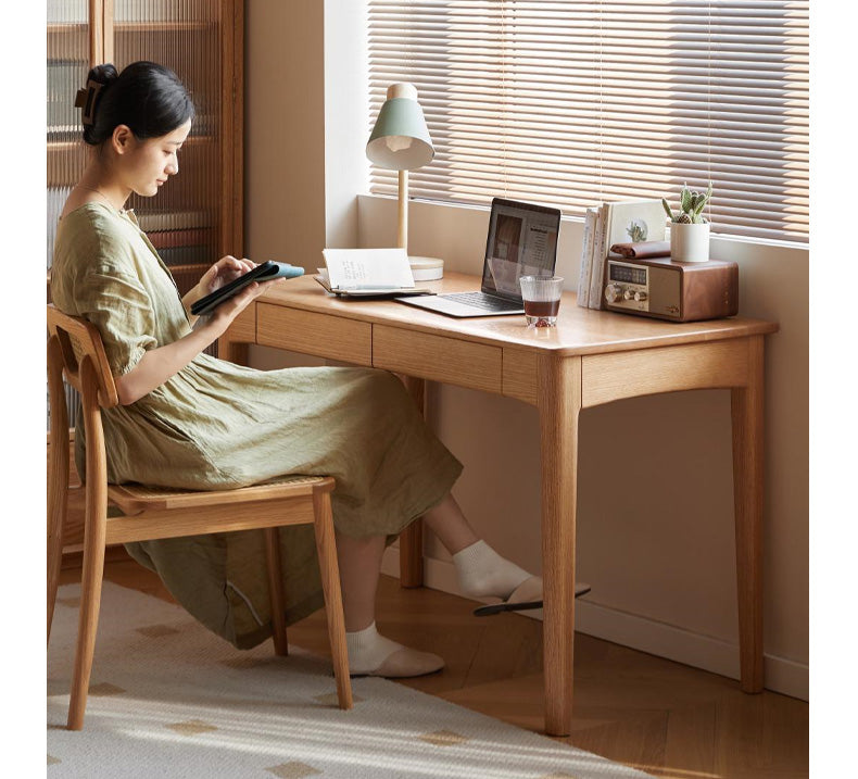 Oak Solid Wood Desk With Drawer