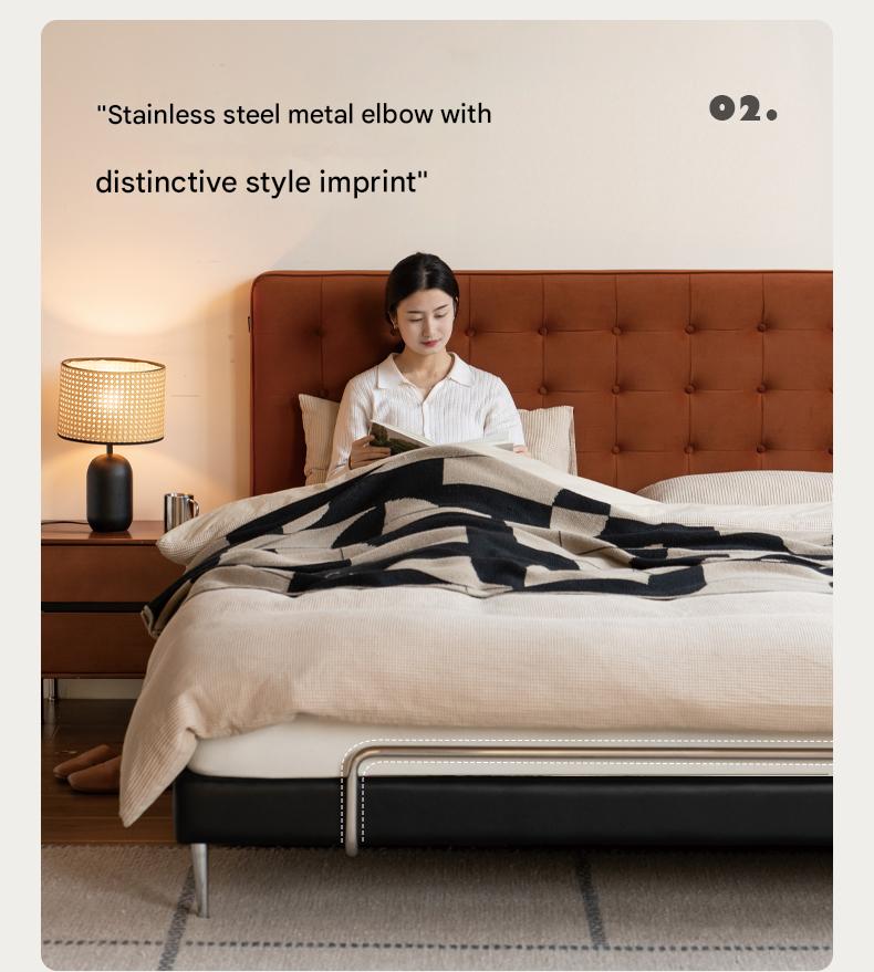 Fabric Flannel Soft Bed Bauhaus Style