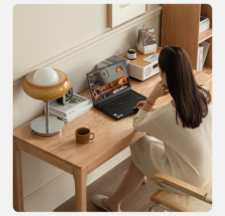 Oak Solid Wood Office Nordic Desk