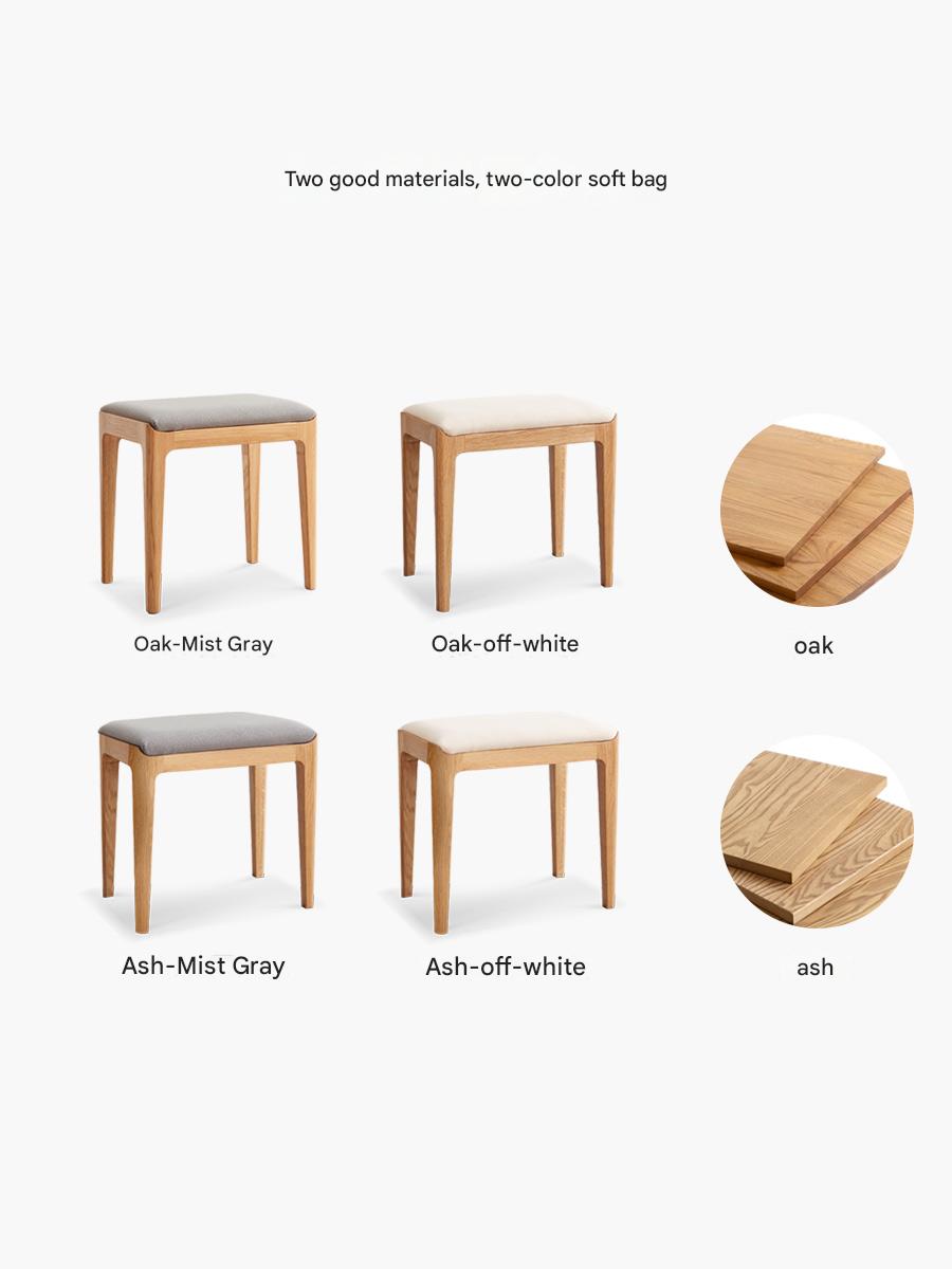 Oak, Ash, Black Walnut solid wood Makeup Stool