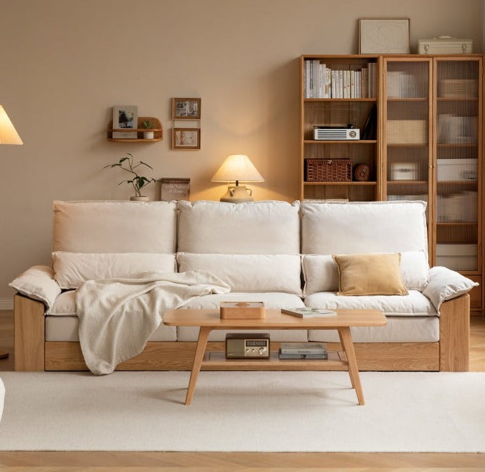 Oak Solid Wood Floor to Floor Tall Sofa.