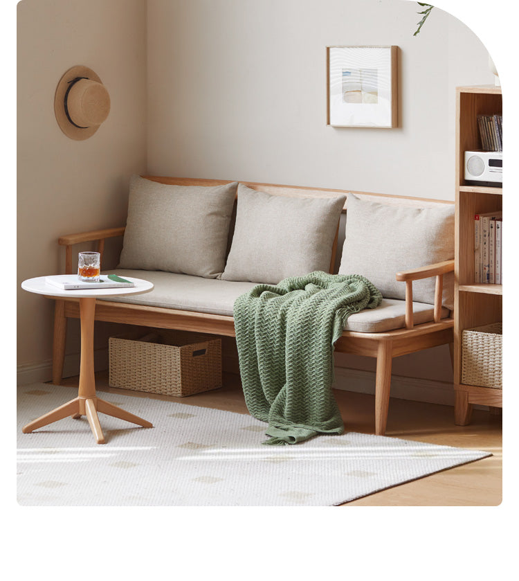 Oak Solid Wood Windsor Sofa Winter/Summer Dual Use.