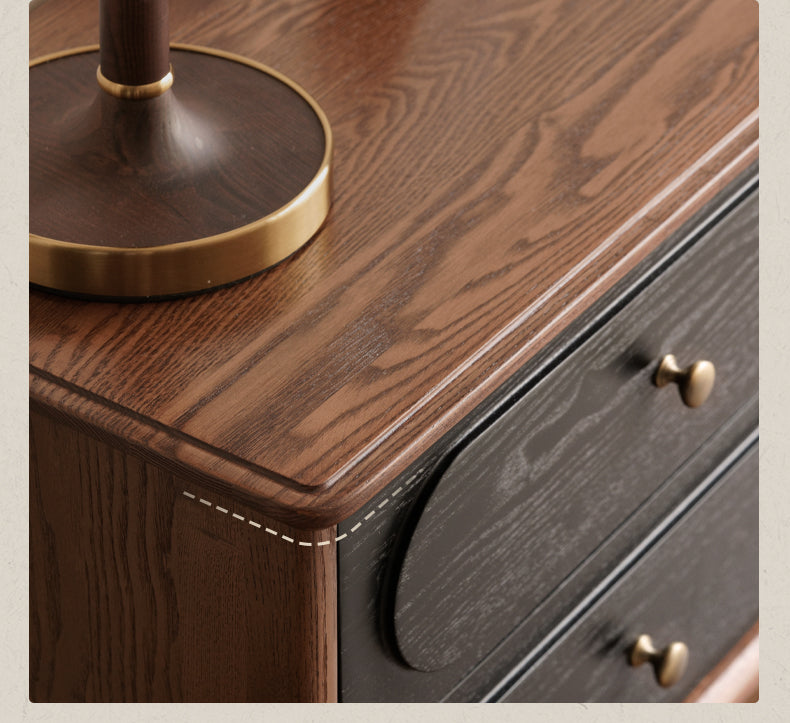 Ash Solid Wood French Retro TV Cabinet