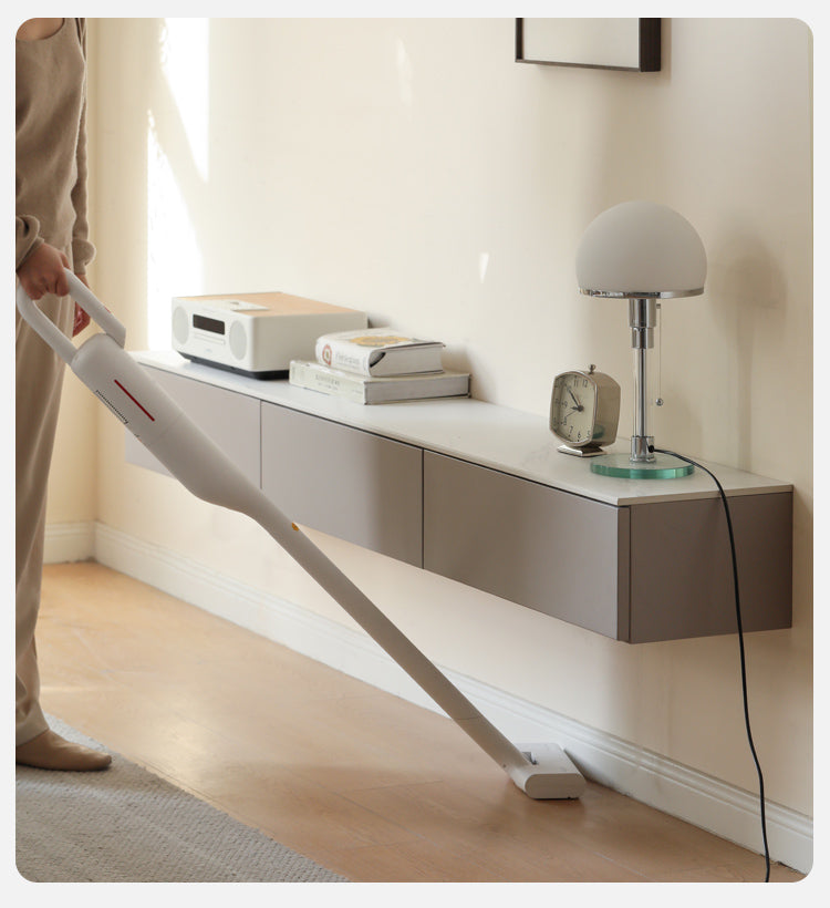 Poplar Solid Wood Wall-Mounted Suspended Splicing TV Cabinet.