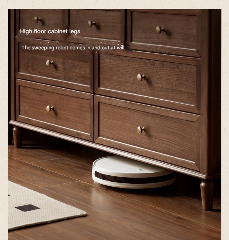 Black Walnut Solid Wood American Retro Chest of Drawers.