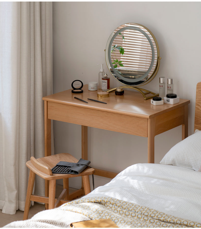 Beech Solid Wood Desk Nordic Nightstand.