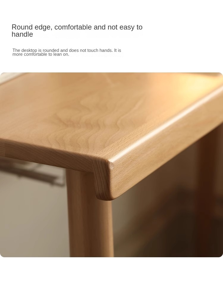 Beech Solid Wood Office DeskStorage Rack Integrated