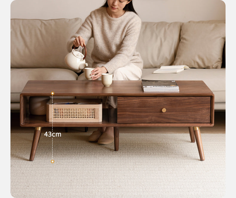 Black Walnut Solid Wood Coffee Table