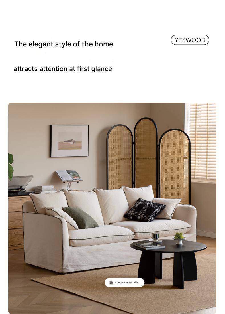 100%Cotton & Linen Sofa – Cream White Fabric