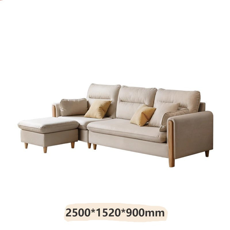 Luxury fabric sofa oak solid wood+