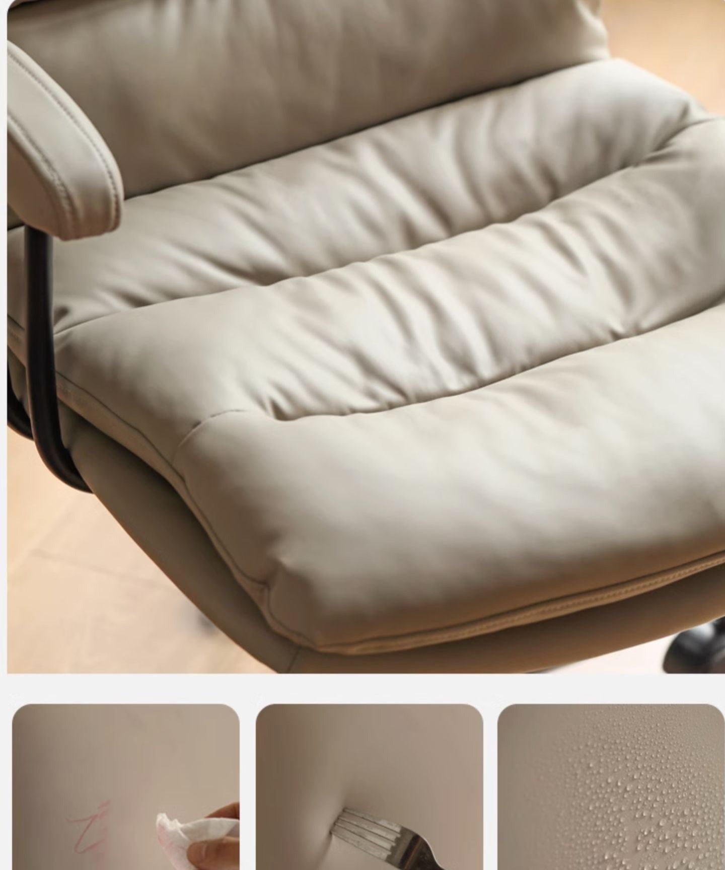 Organic Leather Office Ergonomic Liftable Chair