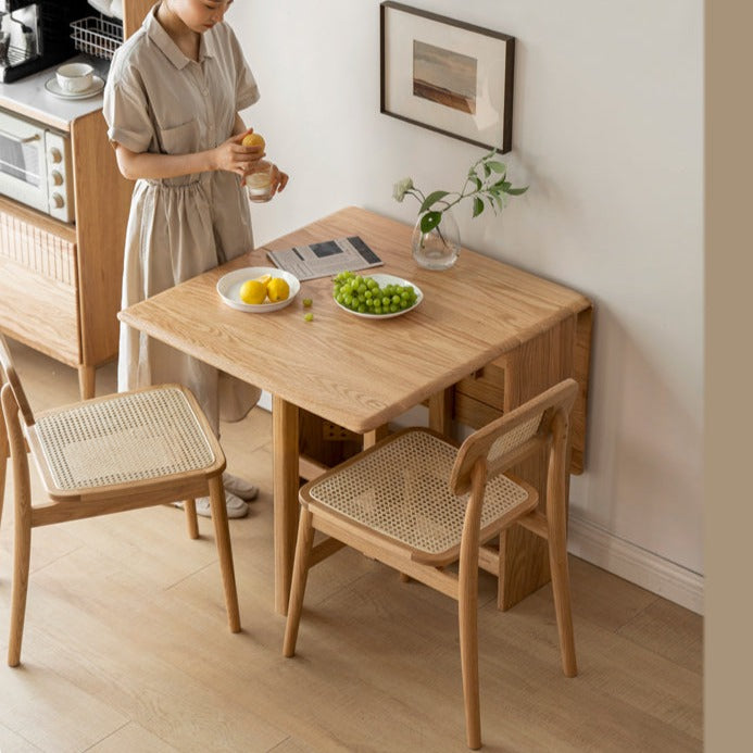 Oak Solid Wood Retractable Dining Table