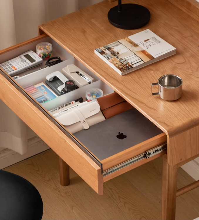 Cherry Solid Wood Desk With Drawer