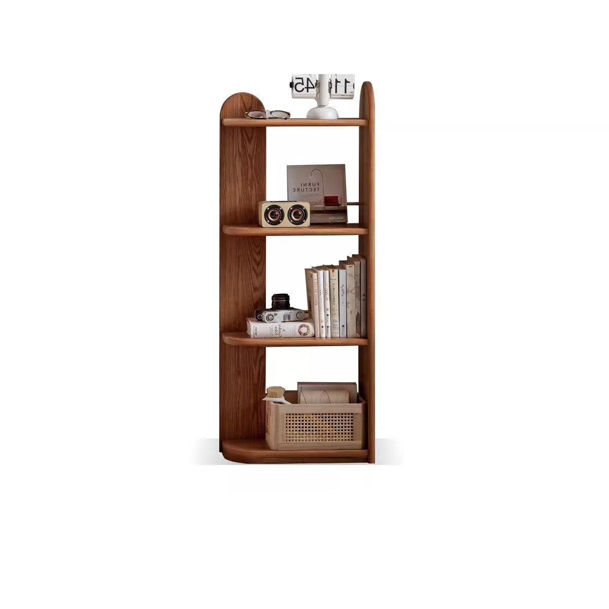 Corner bookshelf oak"