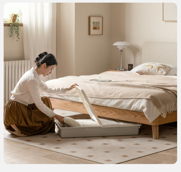 Rubberwood, Oak solid wood Soft Bed