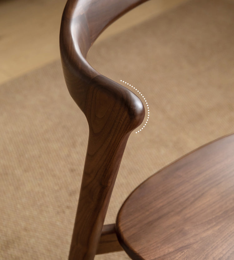 Black Walnut, Ash Solid Wood Dining Chair