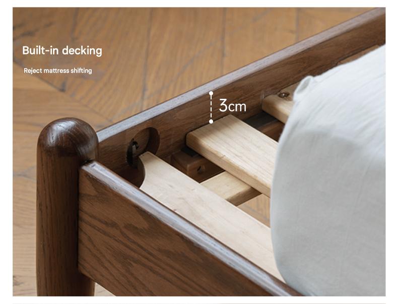 Oak Solid Wood Leather Soft Bed Italian Light Luxury