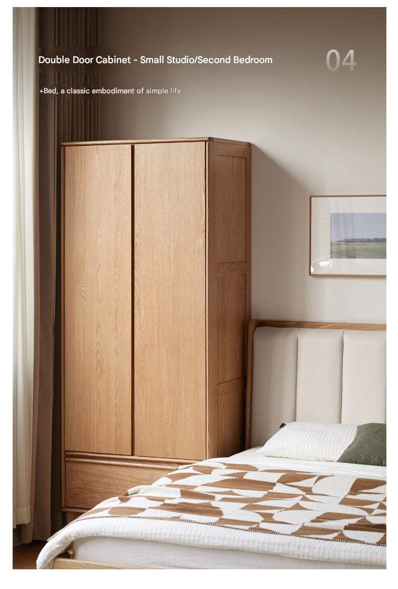 Oak Solid Wood Modern Wardrobe.