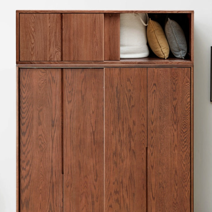 Oak Solid Wood Sliding Door Wardrobe.