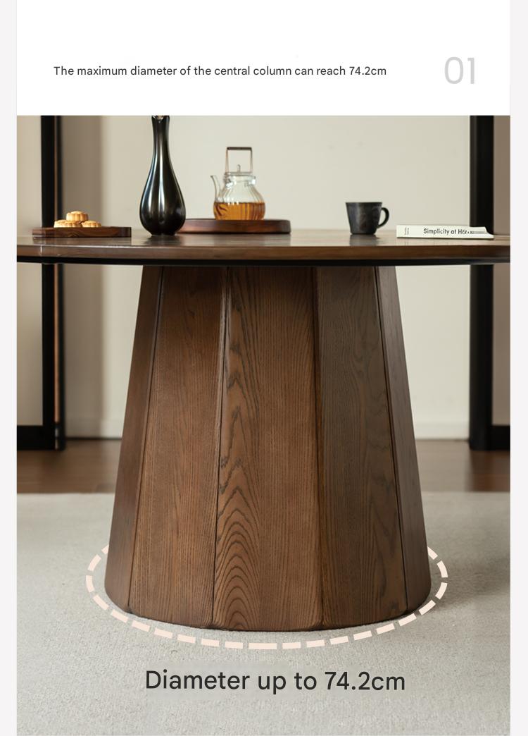 Ash, Black Walnut Solid Wood Modern Large Dining Table