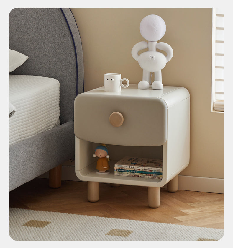 Rubberwood Solid Wood Children's Modern Nightstand
