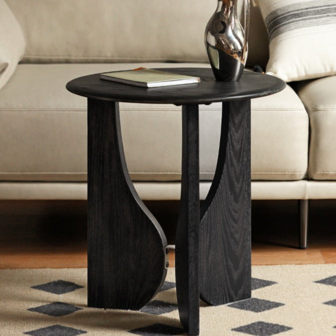 Oak Solid Wood Curved Leg Side Table