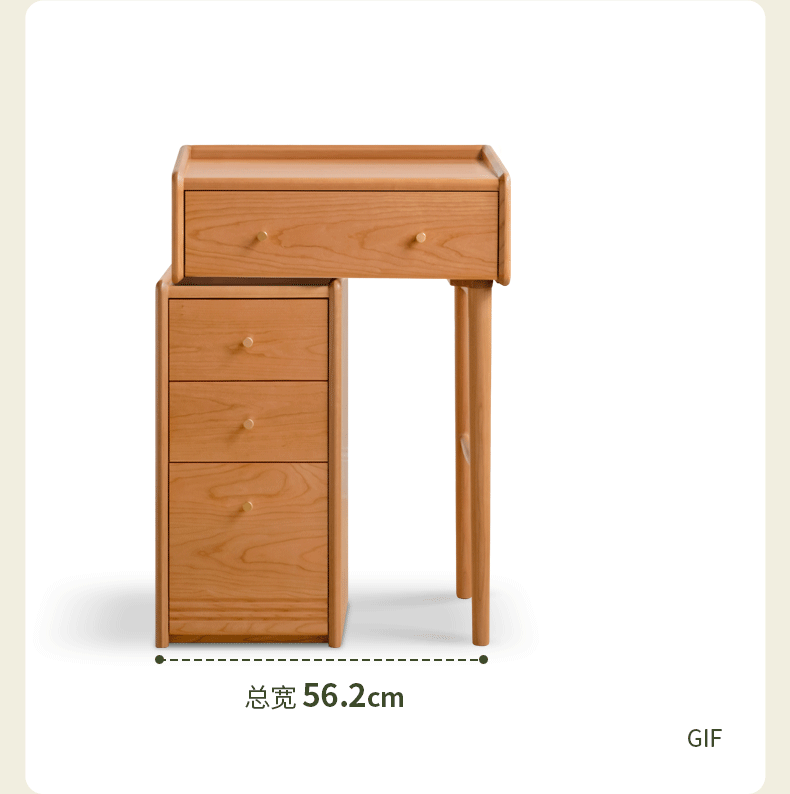 Cherry Solid Wood Dressing Table Cabinet Integrated.