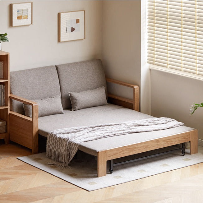 Oak, Ash Solid Wood Sofa Bed Modern Multifunctional.