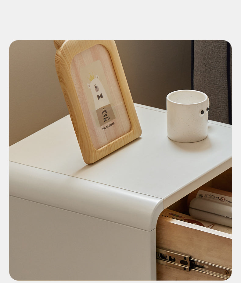 Rubberwood Solid Wood Children's Modern Nightstand