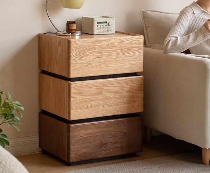 Black Walnut, Cherry, Oak Solid Wood Free Combination Storage Nightstand