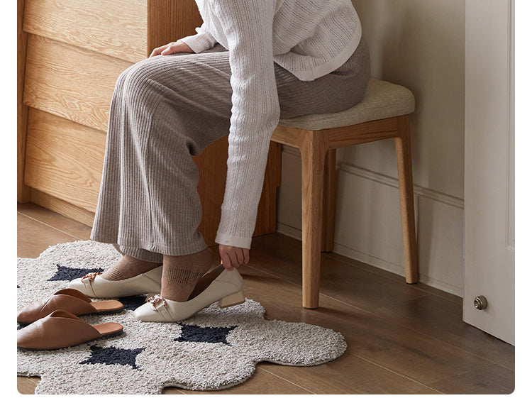 Oak Solid Wood Comfortable Soft Pack Dining Stool