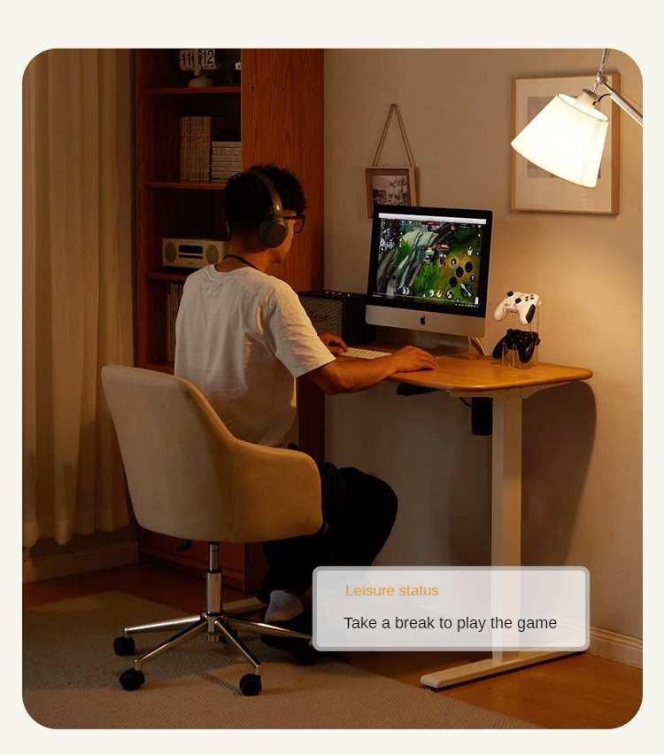 Beech Solid Wood Smart Electric Lifting Standing Desk
