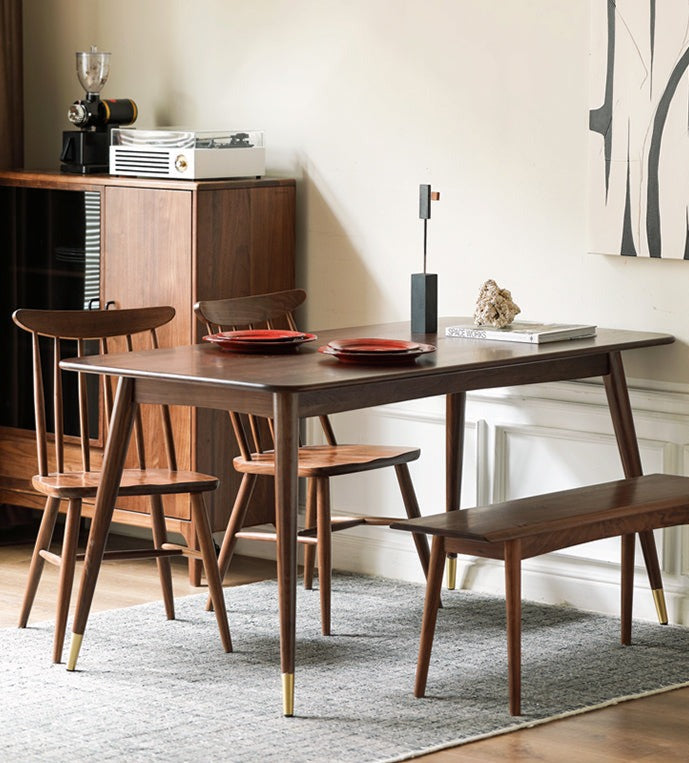 Black Walnut Solid Wood Light Luxori Dining Table