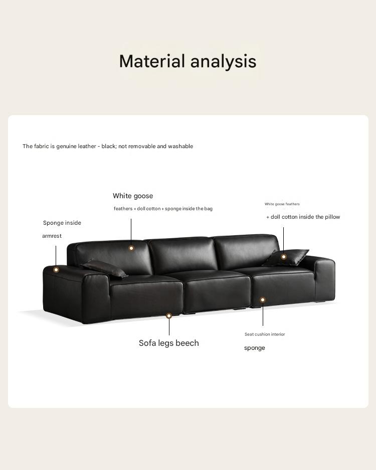 Genuine Leather Modern Minimalist Sofa