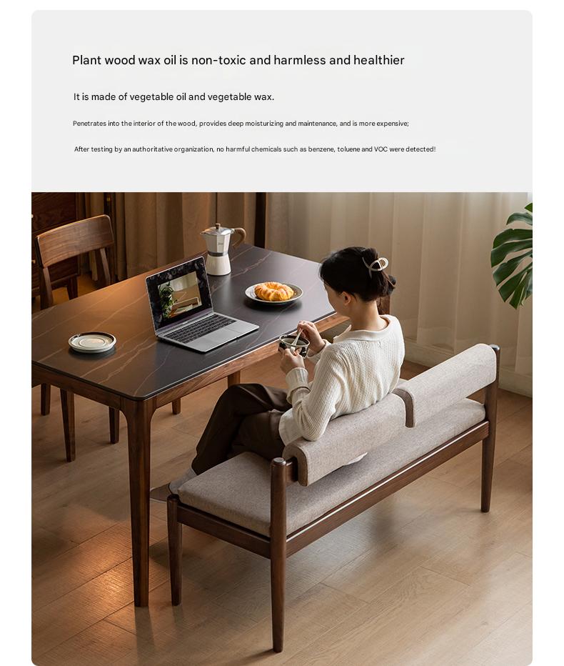 Black Walnut, Oak Solid Wood Long Bench