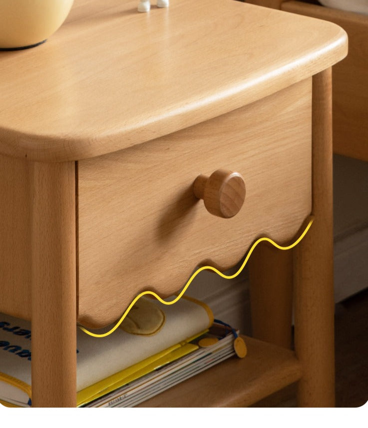 Beech, Oak Solid Wood Nightstand