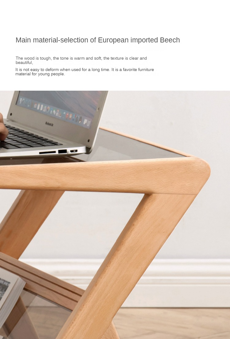 Beech Solid wood side glass creative corner)