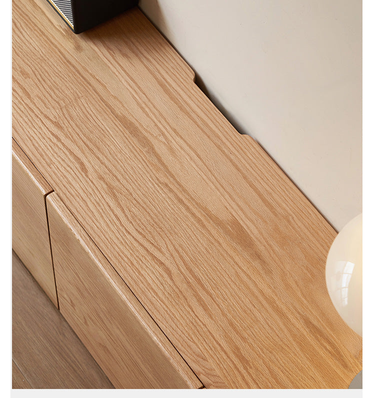 Oak Solid Wood Floor Storage TV Cabinet.