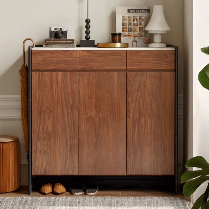Black Walnut Solid Wood Shoe Porch Cabinet