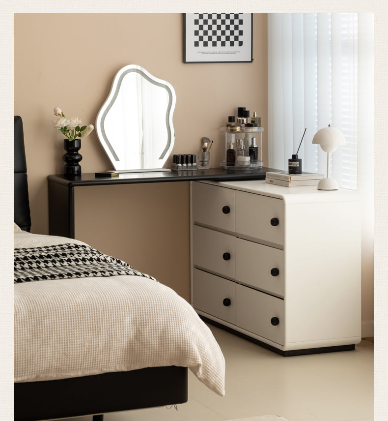Solid Rubberwood Cream Style Dressing Table.