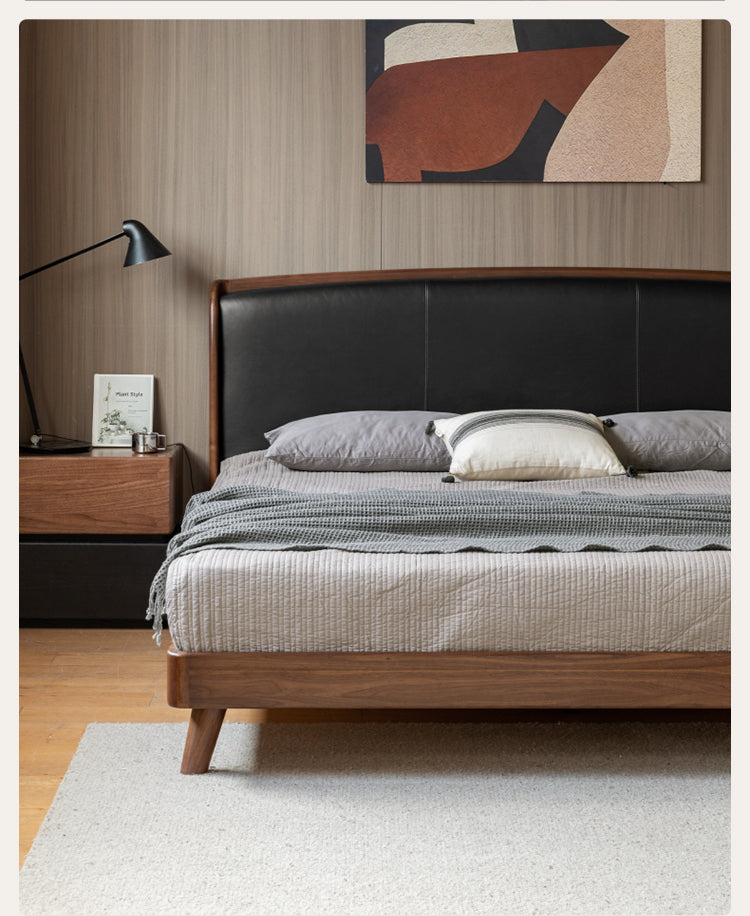 Teak, Black Walnut, Oak Solid Wood First Layer Yellow Cowhide Leather,Technical Cloth