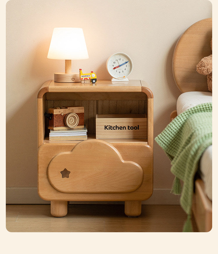 Beech Solid Wood Kids Nightstand